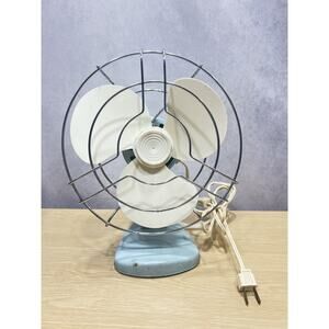 Vintage Art Deco Fan Knapp Monarch Koldair Induction Type Fan Runs Egg Blue